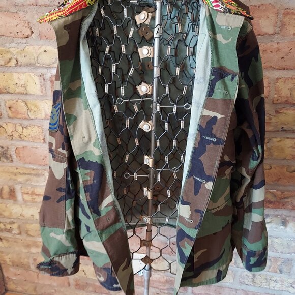 Poet Roni Girl Camo Camouflage Jacket Coat w/Aretha Franklin - Picture 6 of 9
